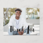 Carte Postale Merci de diplôme avec photo - Script noir (Devant)