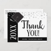 Carte Postale Merci de diplôme chaque année Confetti Blanc (Devant / Derrière)