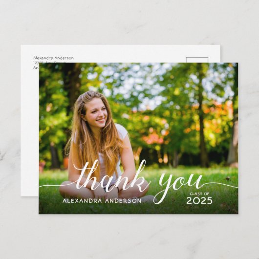 Carte Postale Merci de diplôme de de la photo de script (Devant / Derrière)