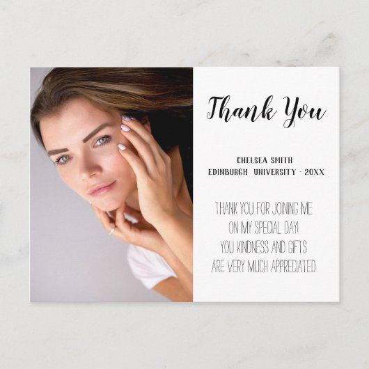 Carte postale Merci de diplôme d'écriture moderne (Devant)