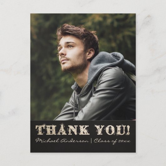 Carte postale Merci de diplôme | Doré (Devant)