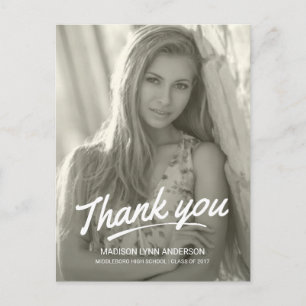 Carte Postale Merci de diplôme Script manuscrit moderne