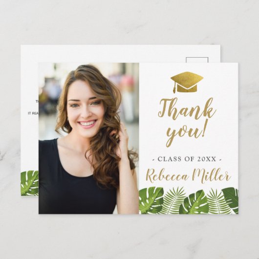 Carte postale Merci de diplôme tropical (Devant / Derrière)