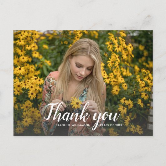 Carte Postale Merci de diplôme Un grand script photo chic (Devant)