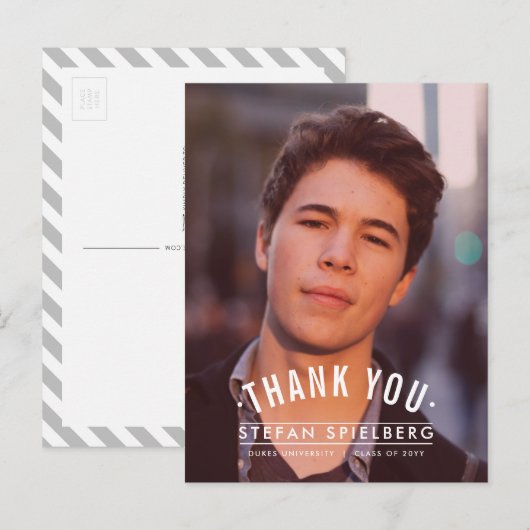 Carte Postale Merci de diplôme vintage superposition 1 (Devant / Derrière)