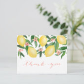 Carte Postale Merci De Douche Avec Citrons Aquarellés (Debout devant)