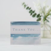 Carte Postale Merci de Faire-part de mariage d'aquarelles bleu (Debout devant)