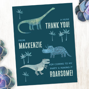 Carte Postale Merci de fête d'anniversaire de Dinosaur