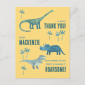 Carte Postale Merci de fête d'anniversaire de Dinosaur (Devant)