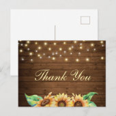 Carte Postale Merci de Fête des mariées de Mariage de tournesol (Devant / Derrière)