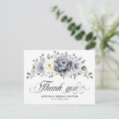 Carte Postale Merci de Fête des mariées d'hiver gris argent (Debout devant)