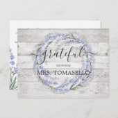 Carte Postale Merci de Fête des mariées en bois rustique (Devant / Derrière)