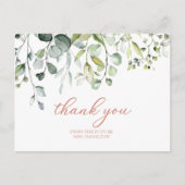 Carte Postale Merci de Fête des mariées Eucalyptus vert mignon (Devant)