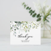Carte Postale Merci de Fête des mariées Eucalyptus vert mignon (Debout devant)