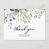 Carte Postale Merci de Fête des mariées Eucalyptus vert mignon (Devant)