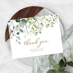 Carte Postale Merci de Fête des mariées Eucalyptus vert mignon