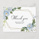 Carte Postale Merci de Fête des mariées géométrique bleu foncé (Devant)