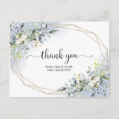 Carte Postale Merci de Fête des mariées géométrique vert (Devant)