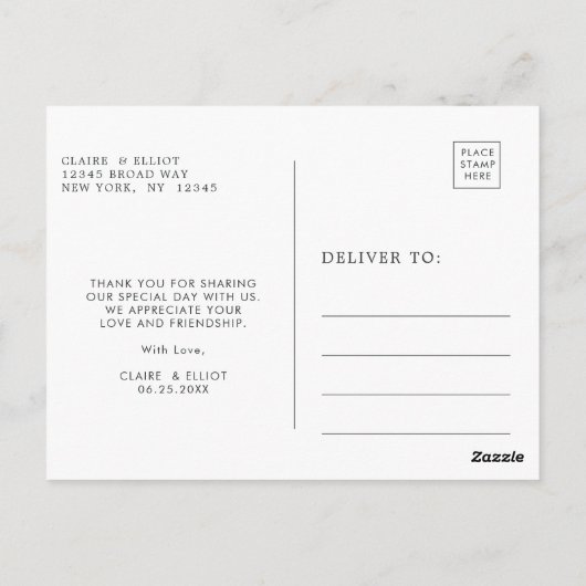 Carte Postale Merci de feuillage vert Eucalyptus (Dos)