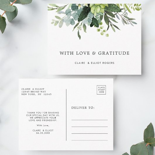 Carte Postale Merci de feuillage vert Eucalyptus