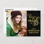 Carte postale Merci de finition Gold Foil (Devant / Derrière)