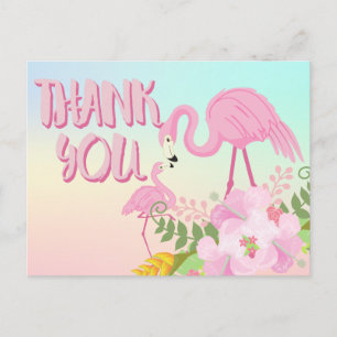 Carte Postale Merci de Flamant rose tropical