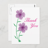 Carte Postale Merci de fleurs violettes (Devant / Derrière)