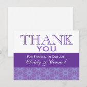 Carte Postale Merci de fleurs violettes Mariage G201 (Devant / Derrière)