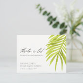 CARTE POSTALE MERCI DE FOLIAGE EN FEUILLES D'EAU VERTE EN PALMIE (Debout devant)