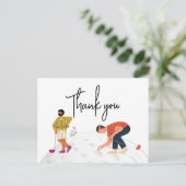 Carte Postale Merci de golf avec texte et deux golfeurs (Debout devant)