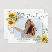 Carte Postale Merci de graduation de l'Eucalyptus des tournesols (Devant / Derrière)