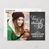 Carte postale Merci de graduation de script chic d (Devant / Derrière)