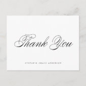 Carte Postale Merci de graduation de script élégant noir (Devant)