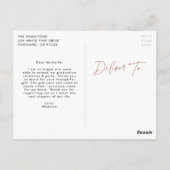 Carte Postale Merci de graduation de script en terre cuite moder (Dos)