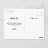 Carte postale Merci de graduation de script noir (Dos)