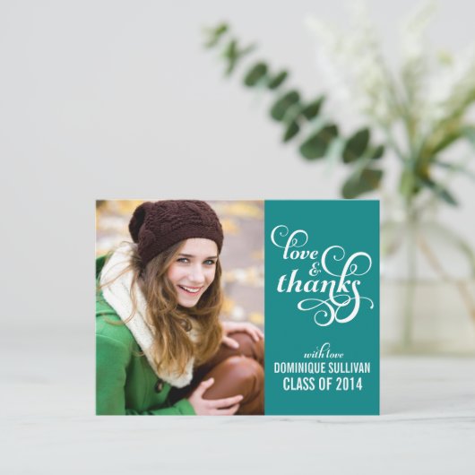 Carte postale Merci de graduation de script sophis (Debout devant)