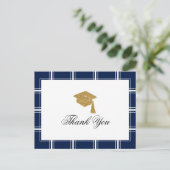 Carte Postale Merci de graduation moderne Blue Strip (Debout devant)