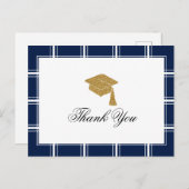 Carte Postale Merci de graduation moderne Blue Strip (Devant / Derrière)