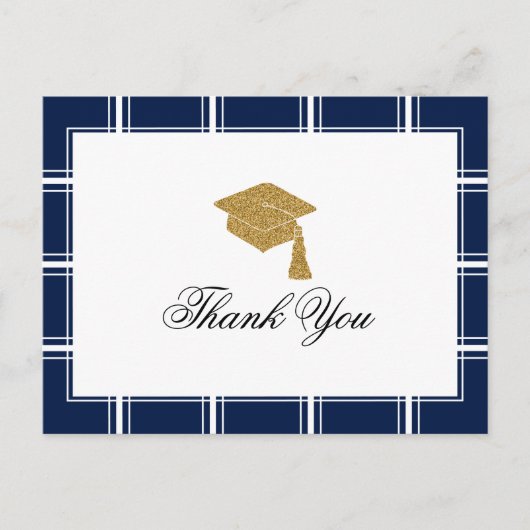 Carte Postale Merci de graduation moderne Blue Strip (Devant)