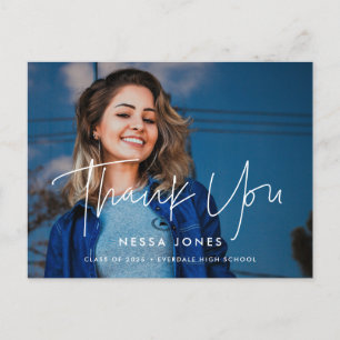 Carte Postale Merci de graduation moderne minimaliste photo