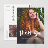 Carte Postale Merci de graduation moderne Photo Simple Merci (Devant / Derrière)