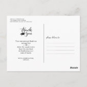 Carte Postale Merci de graduation noir et blanc chic Script (Dos)