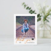 Carte Postale Merci de graduation Orange Photo Script Moderne (Debout devant)