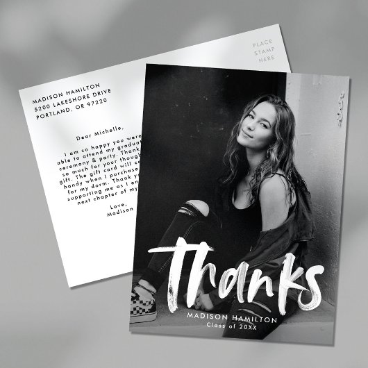 Carte Postale Merci de graduation photo de la version moderne du