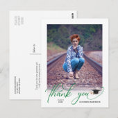 Carte Postale Merci de graduation photo de script moderne (Devant / Derrière)