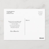 Carte Postale Merci de graduation photo de script moderne (Dos)