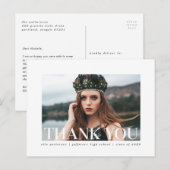 Carte Postale Merci de graduation photo de style simple (Devant / Derrière)