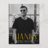 Carte Postale Merci de graduation photo jaune moderne (Devant)