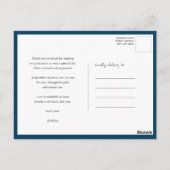 Carte Postale Merci de Graduation photo moderne Blue Gold Script (Dos)