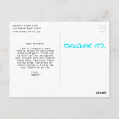 Carte Postale Merci de graduation photo moderne en pointillés Tu (Dos)